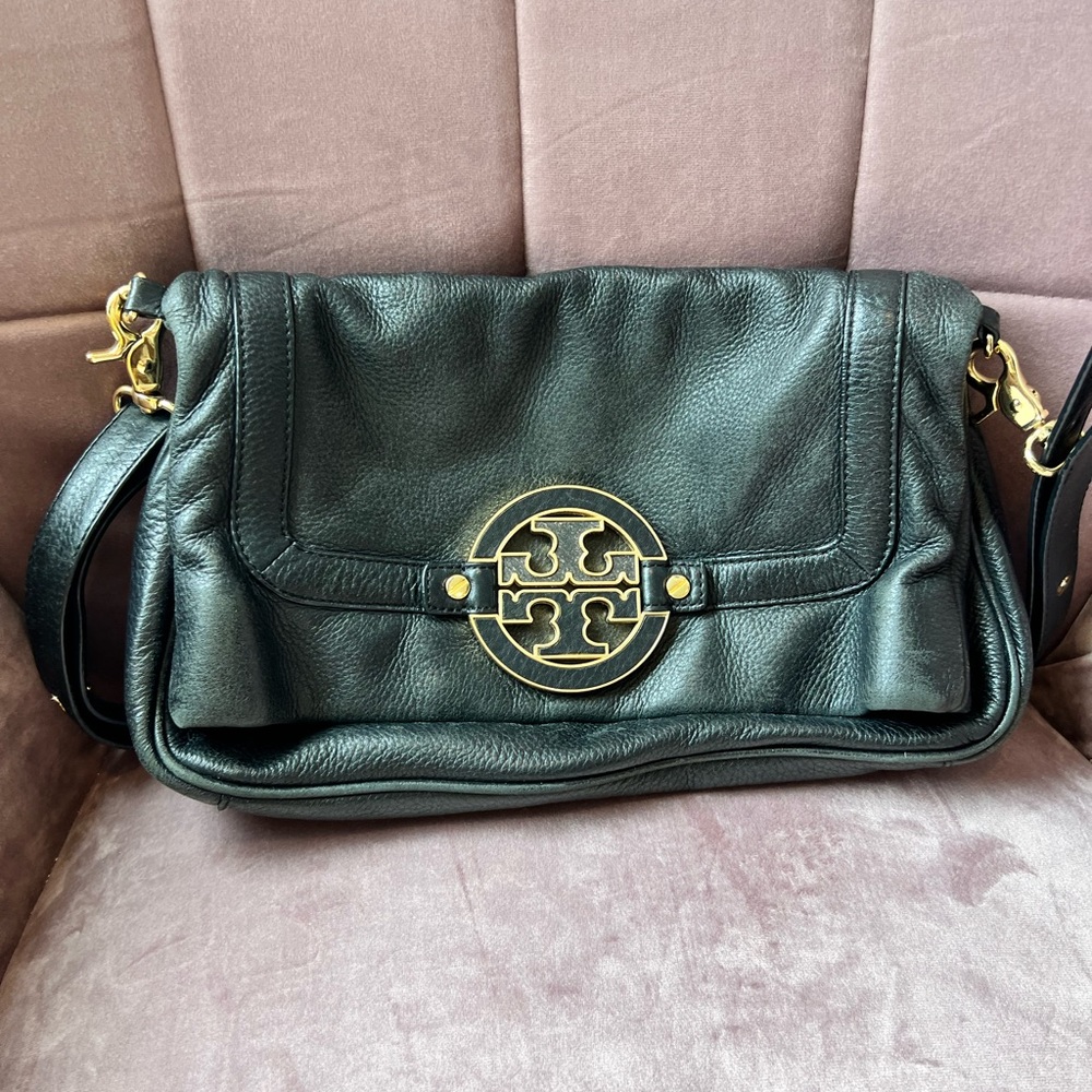 “Vintage” Tory Burch black leather bag